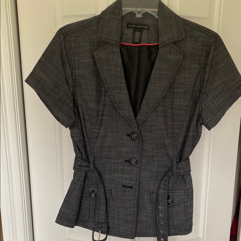Elena Solano Gray / Black Short Sleeve Women's Jacket